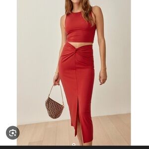 Reformation Red Skirt Set